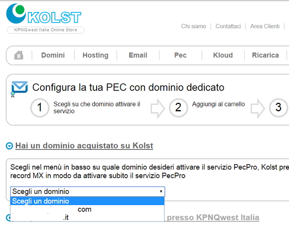 Come attivare una PEC con Kolst su un dominio personalizzato